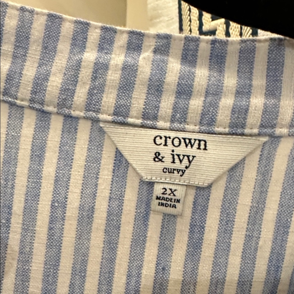 Blue and White Striped Dress - Picture 3 of 5